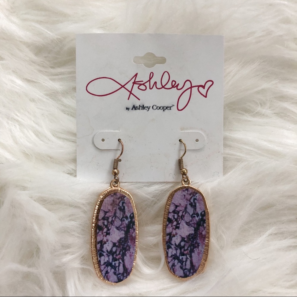 Ashley Cooper Purple and Gold Earrings